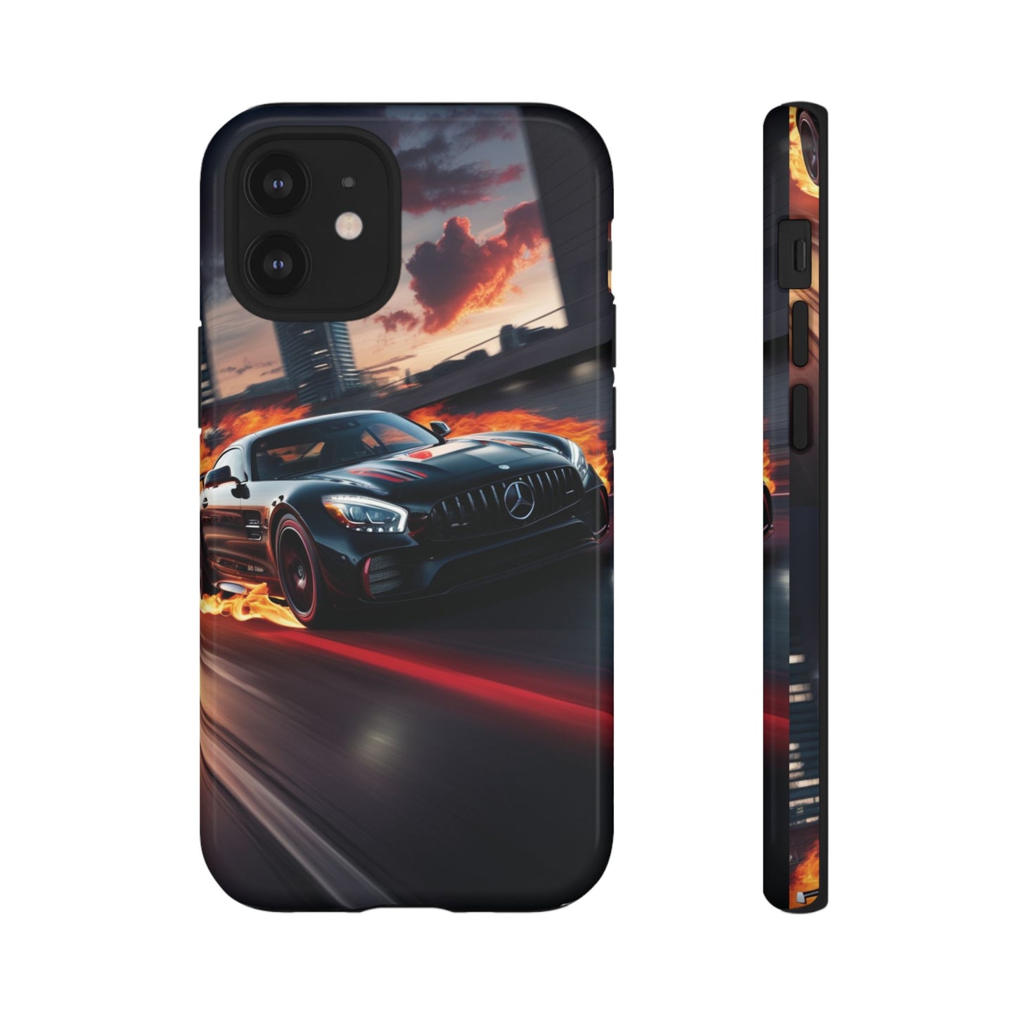 Phone Cases - Mercedes AMG in Urban Flames Design