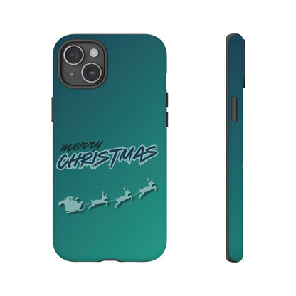 Phone Cases - Gradient Green Merry Christmas Design