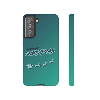 Phone Cases - Gradient Green Merry Christmas Design