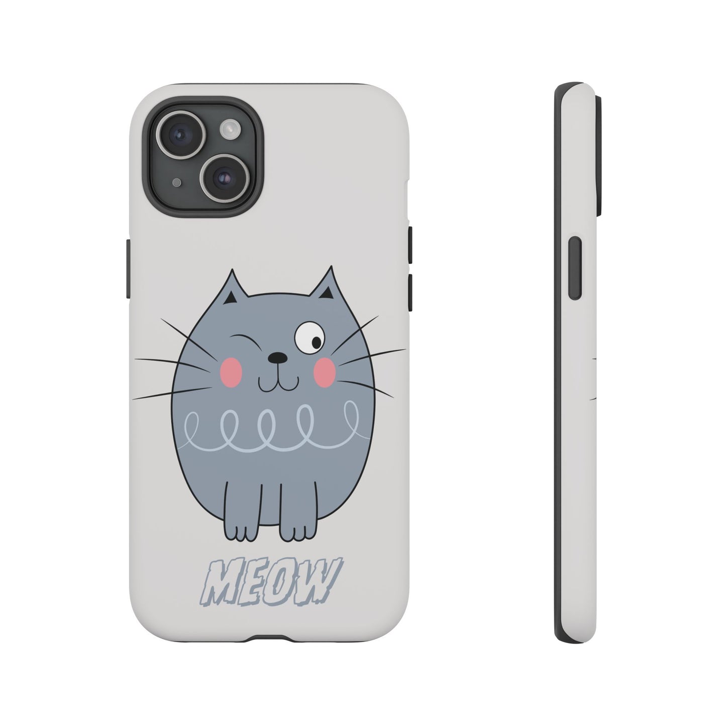 Phone Case - Tough Cat Meow Design