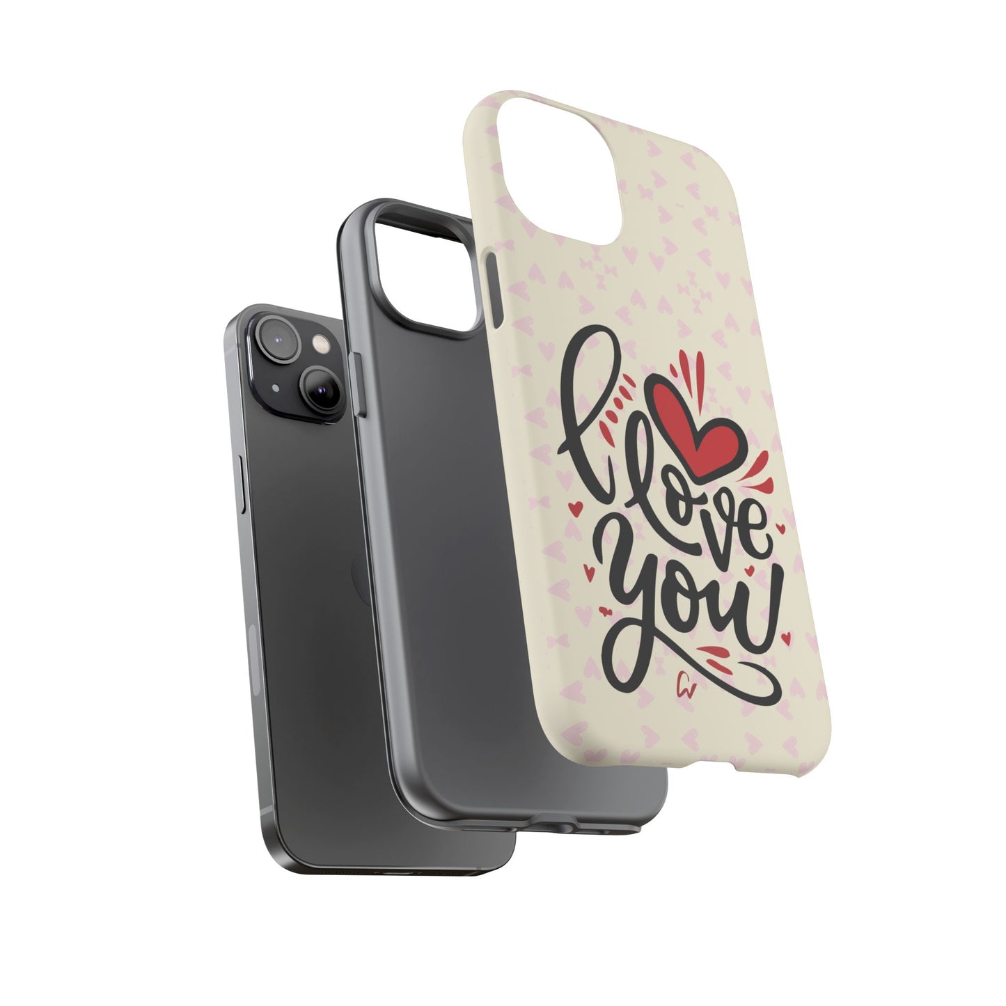 Phone Case Tough Cases with 'I Love You' Design