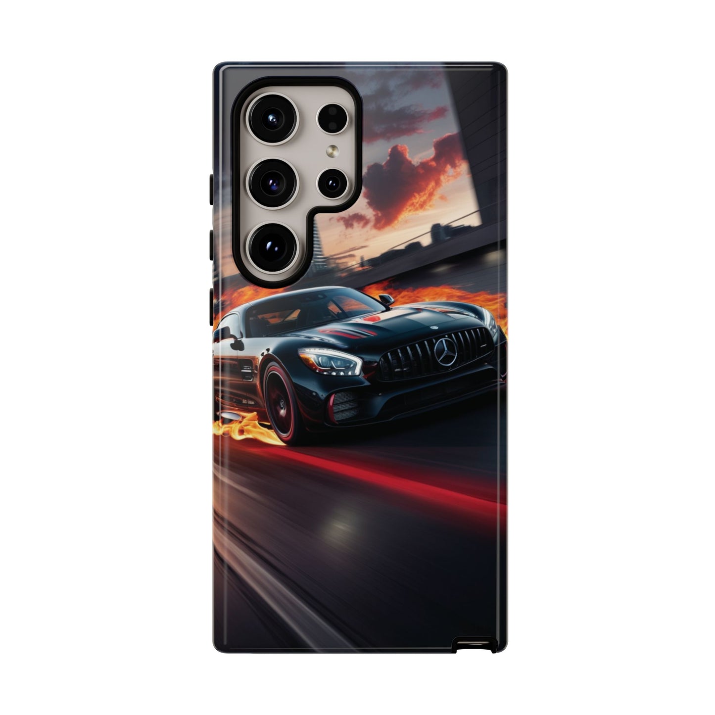 Phone Cases - Mercedes AMG in Urban Flames Design