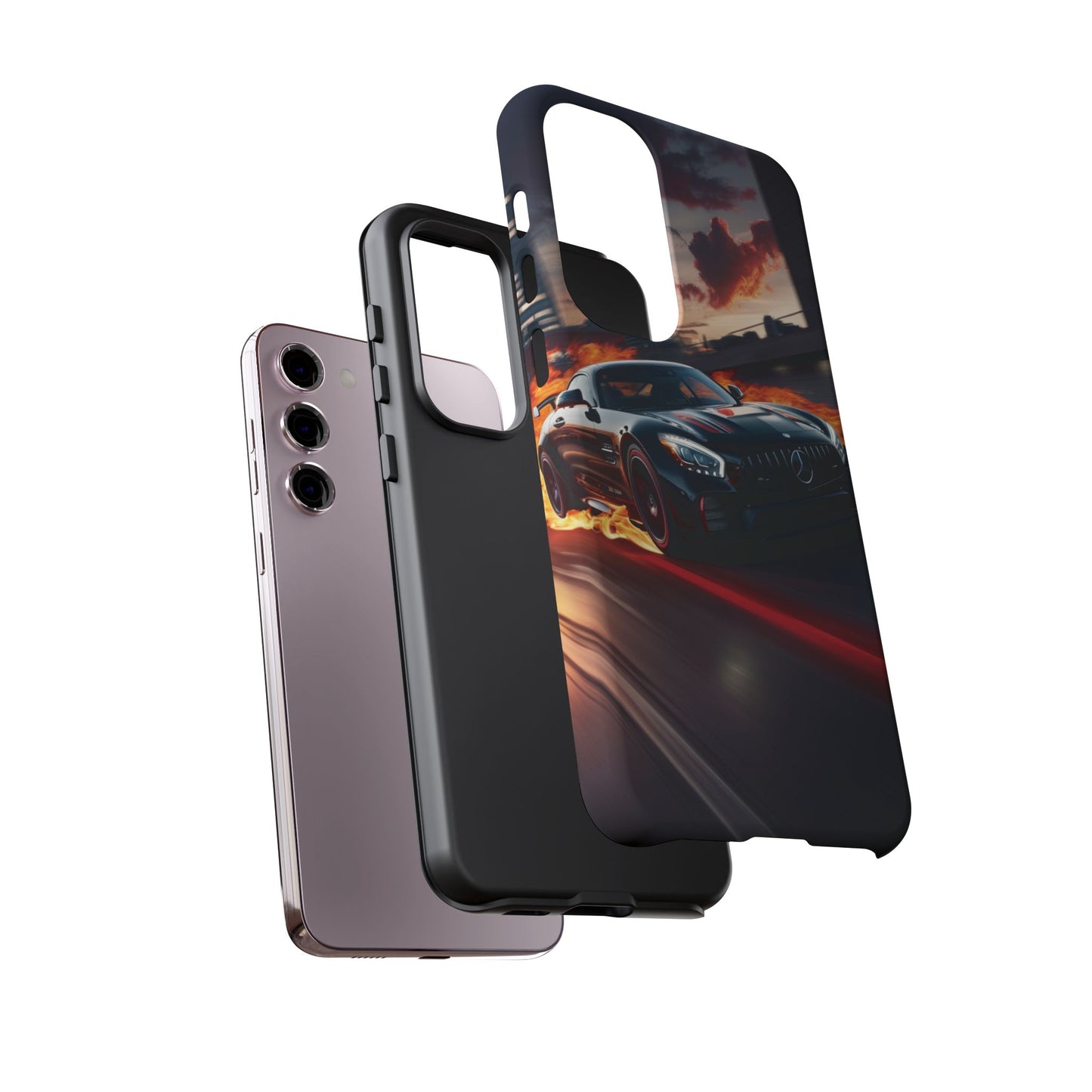 Phone Cases - Mercedes AMG in Urban Flames Design