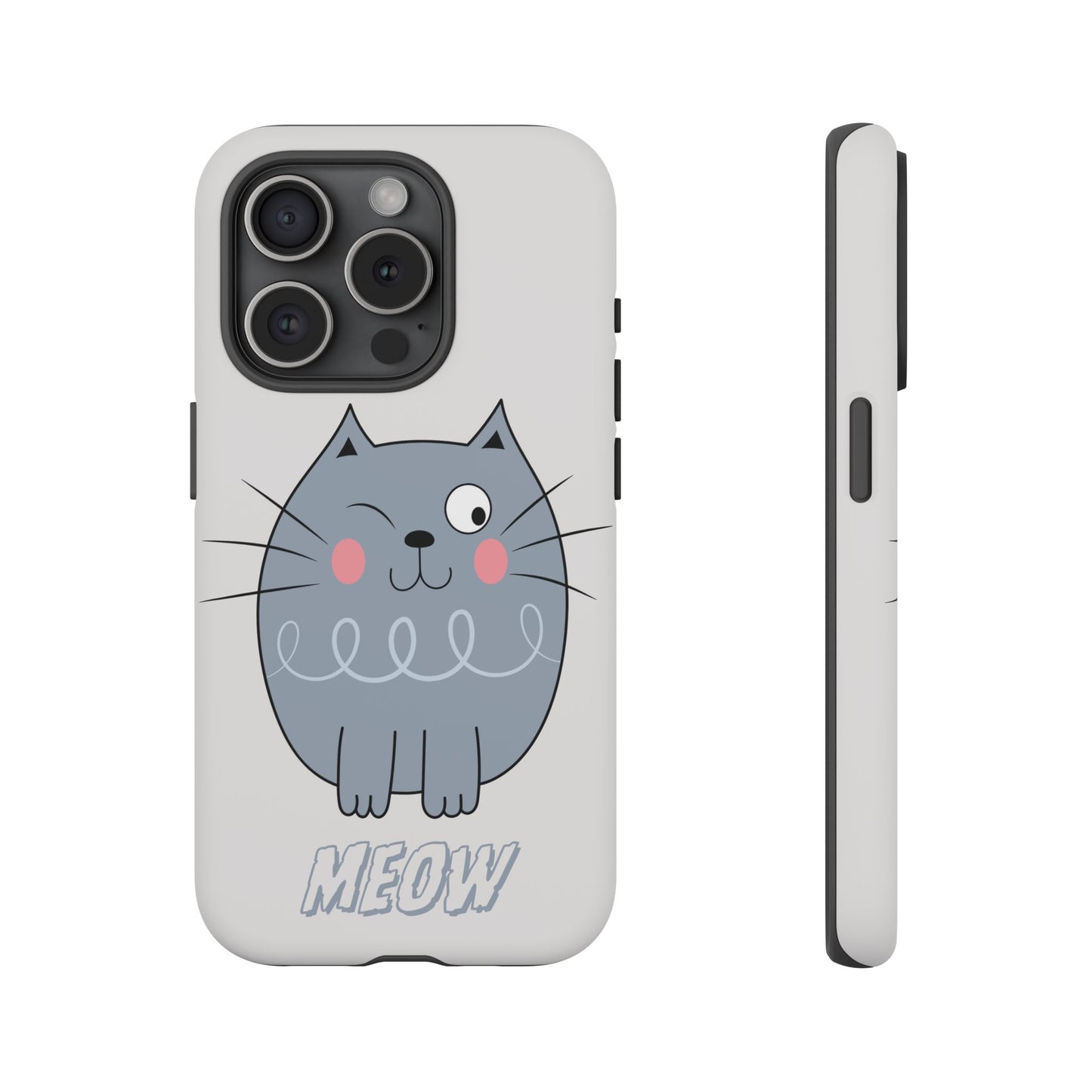 Phone Case - Tough Cat Meow Design