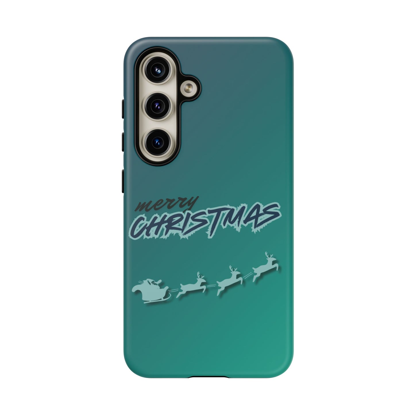 Phone Cases - Gradient Green Merry Christmas Design