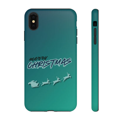 Phone Cases - Gradient Green Merry Christmas Design