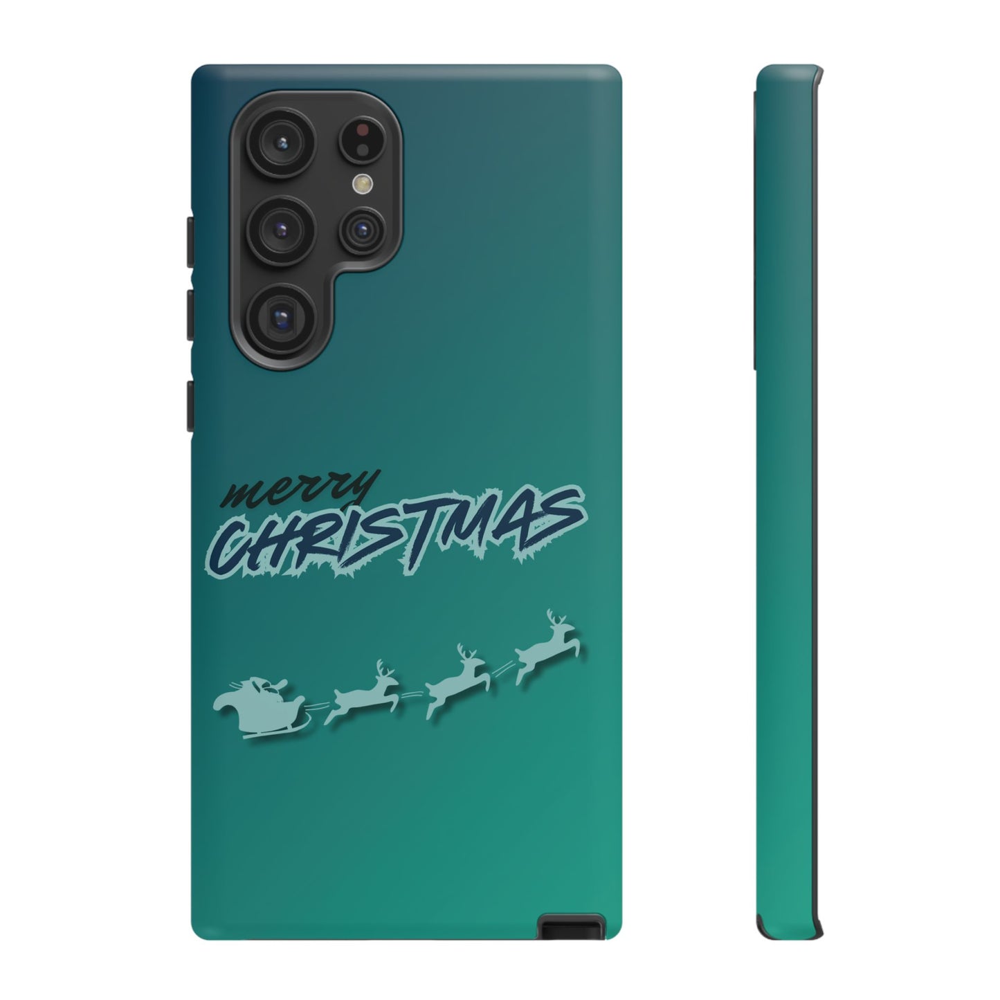 Phone Cases - Gradient Green Merry Christmas Design