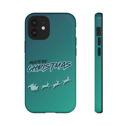 Phone Cases - Gradient Green Merry Christmas Design