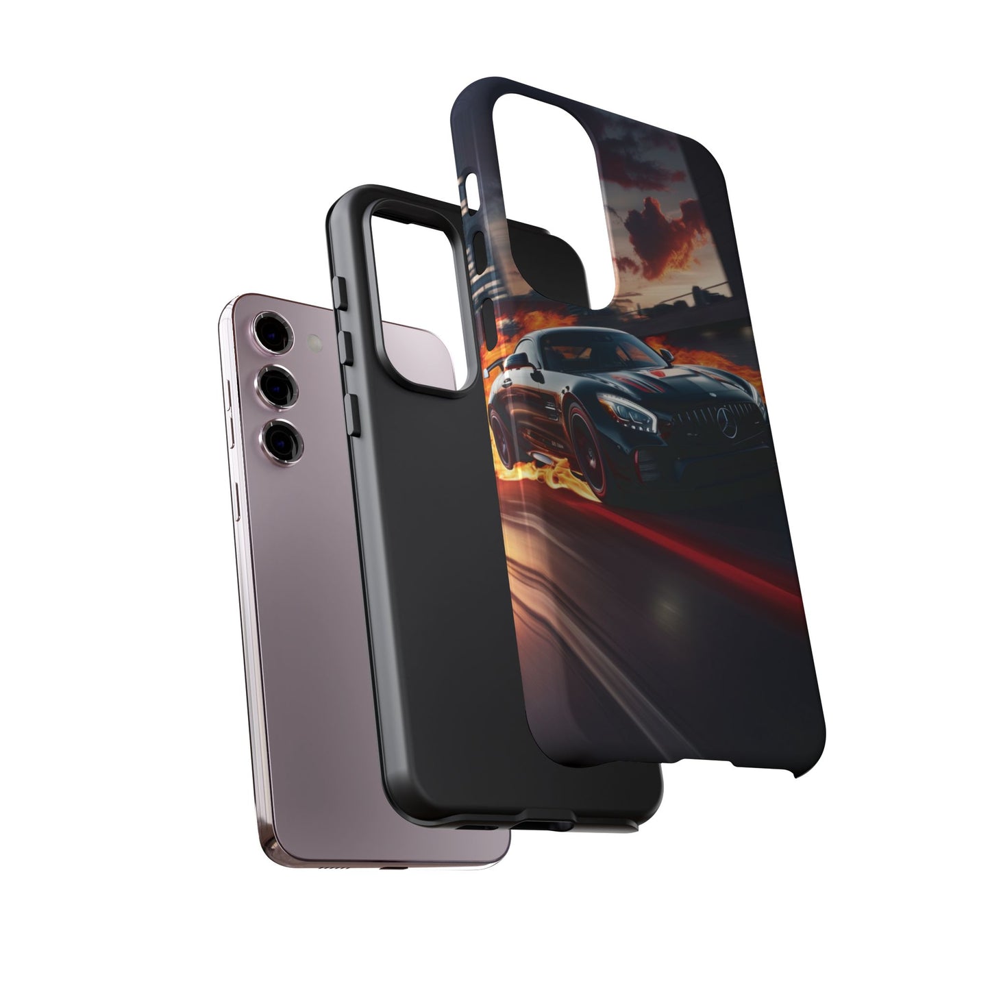 Phone Cases - Mercedes AMG in Urban Flames Design