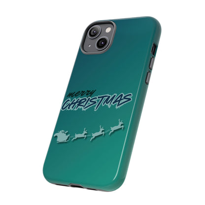 Phone Cases - Gradient Green Merry Christmas Design