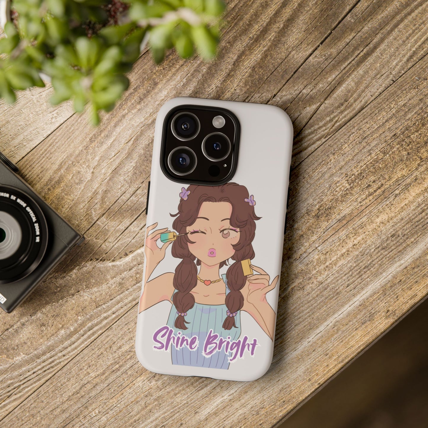 Phone Case - Shine Bright Girl Make Makeup