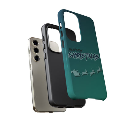 Phone Cases - Gradient Green Merry Christmas Design