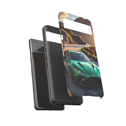 Phone Cases - Emerald Green Dream Car on Mountain Road Adventure Design