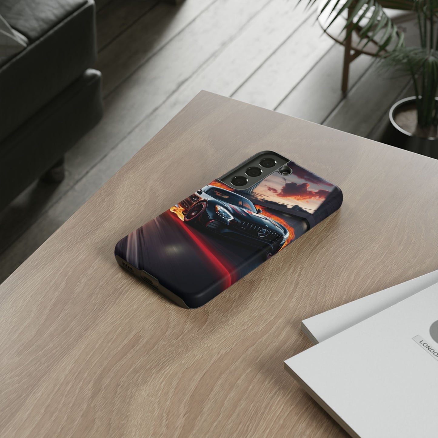 Phone Cases - Mercedes AMG in Urban Flames Design