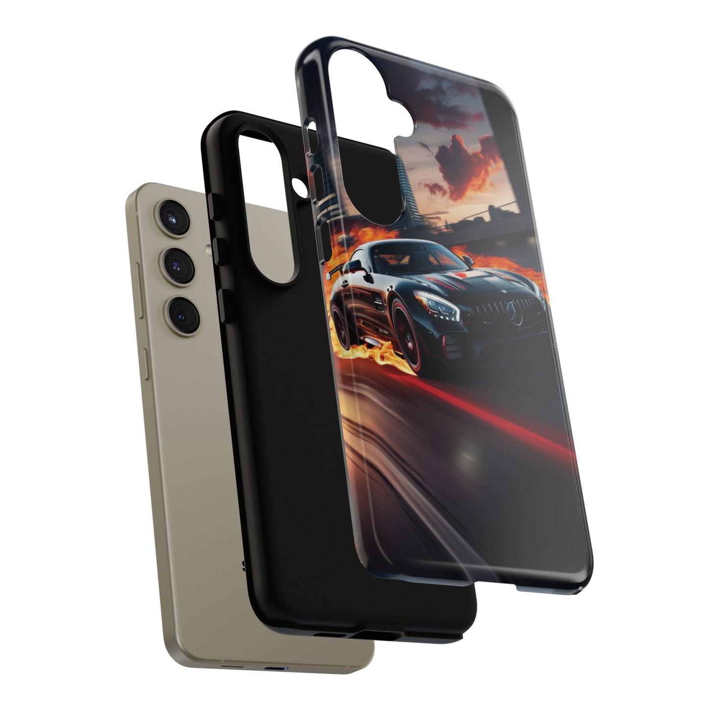 Phone Cases - Mercedes AMG in Urban Flames Design