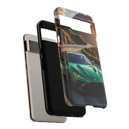 Phone Cases - Emerald Green Dream Car on Mountain Road Adventure Design