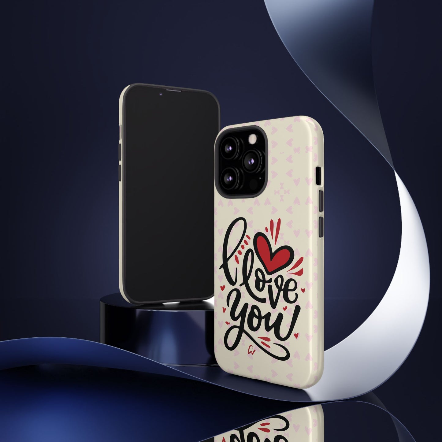 Phone Case Tough Cases with 'I Love You' Design