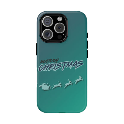 Phone Cases - Gradient Green Merry Christmas Design