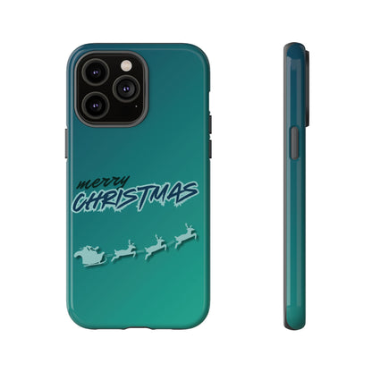 Phone Cases - Gradient Green Merry Christmas Design