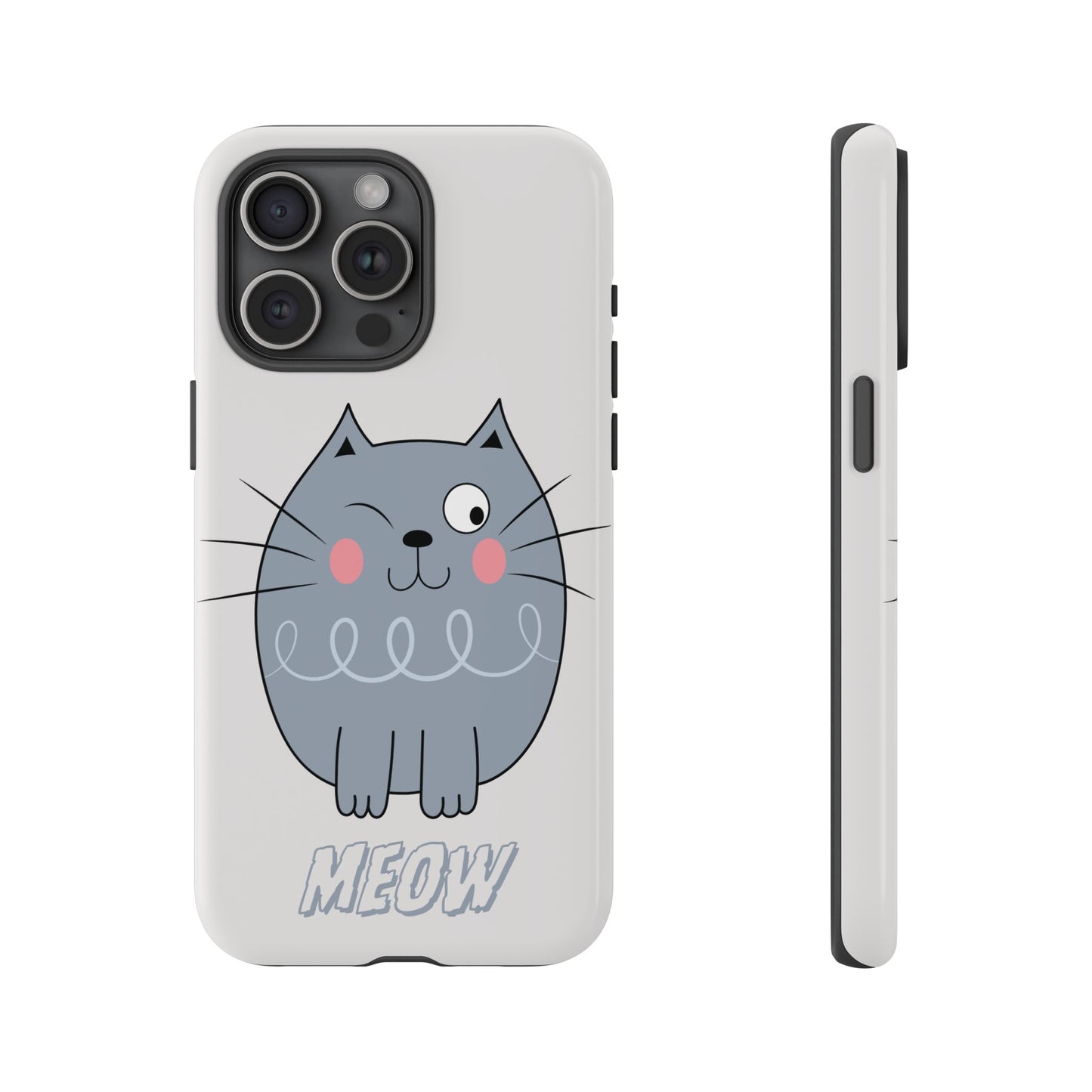 Phone Case - Tough Cat Meow Design