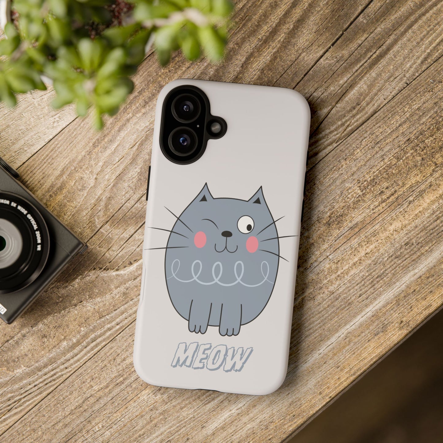 Phone Case - Tough Cat Meow Design