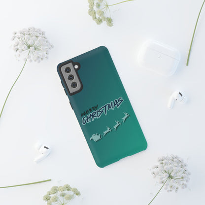 Phone Cases - Gradient Green Merry Christmas Design