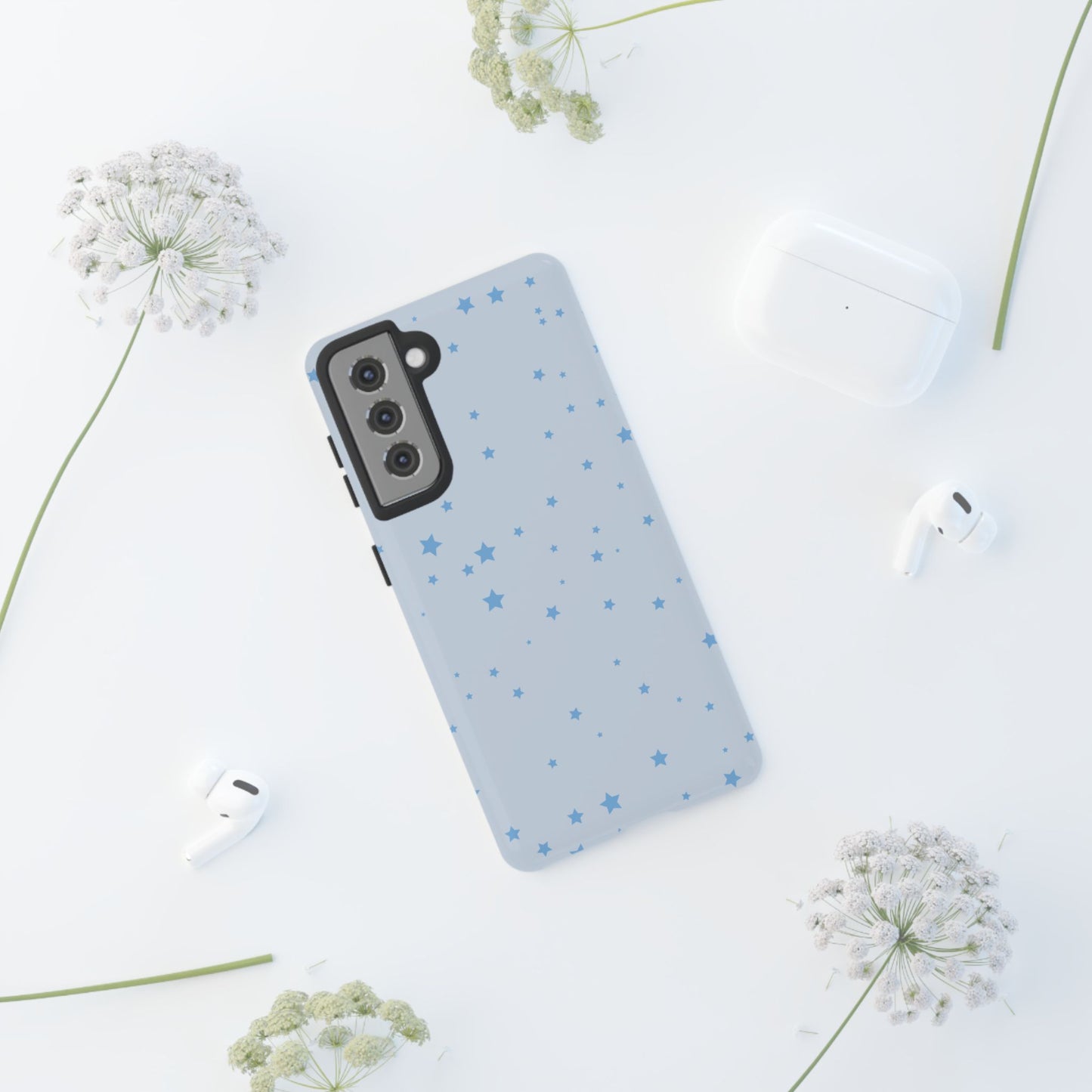 Phone Case - Blue Star in Light Blue Background Design