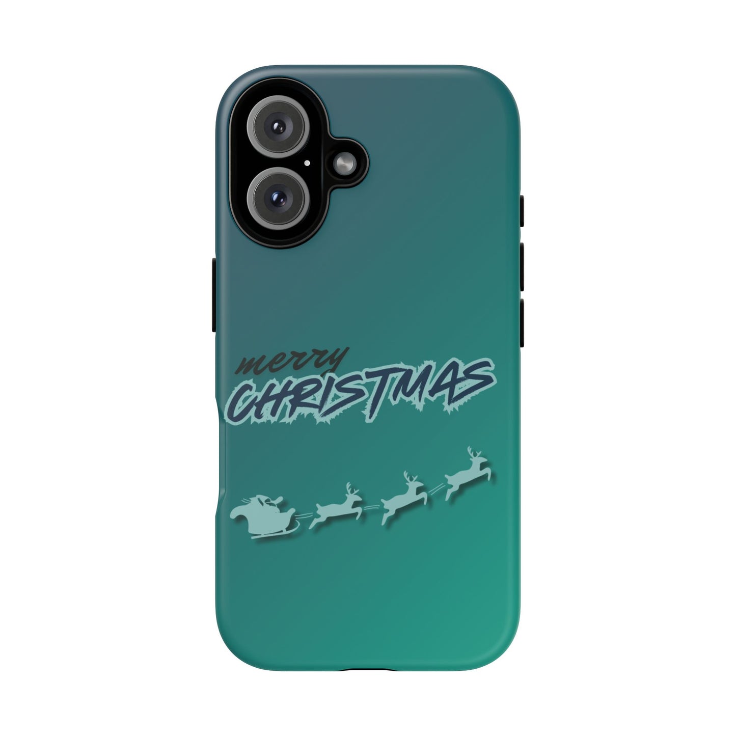 Phone Cases - Gradient Green Merry Christmas Design