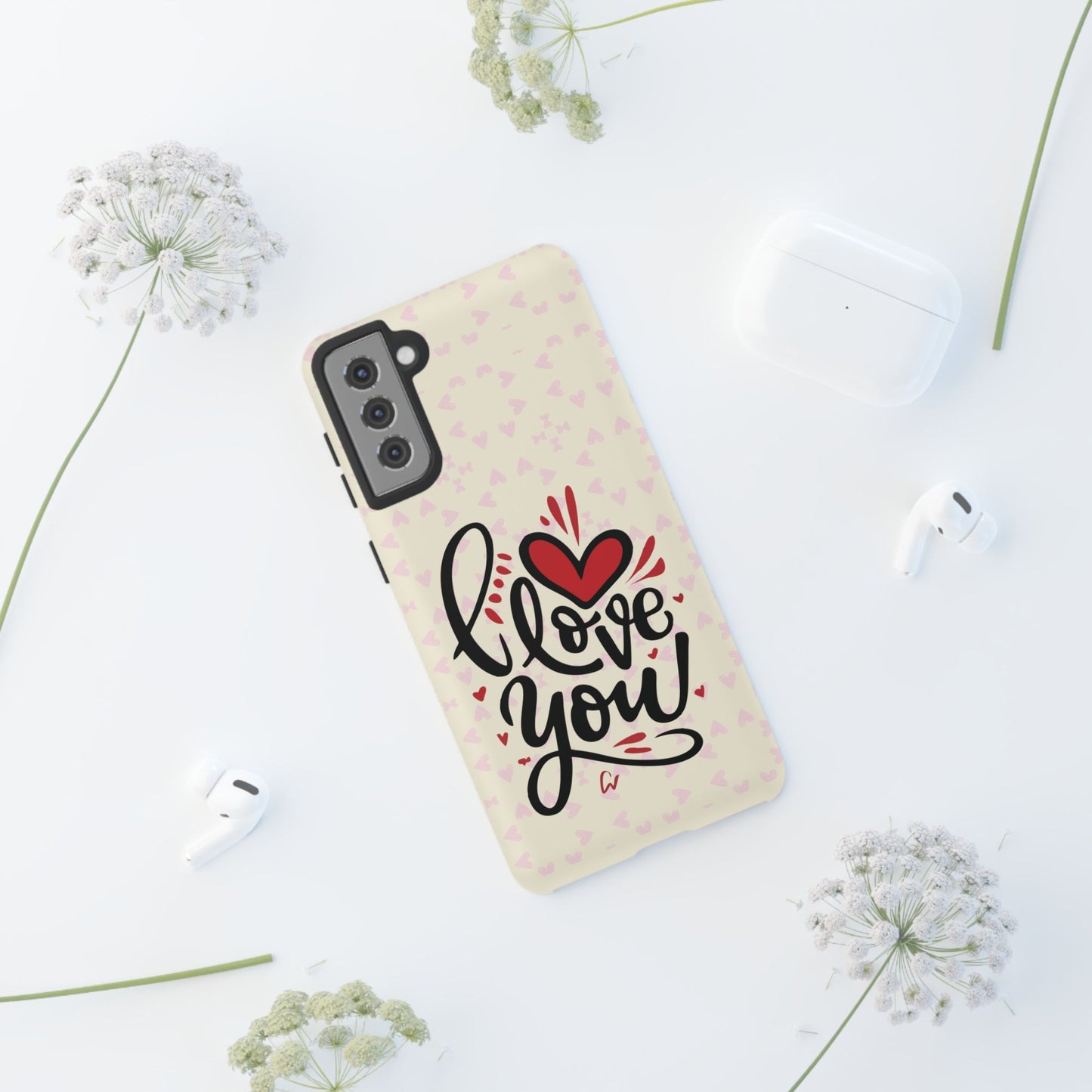 Phone Case Tough Cases with 'I Love You' Design