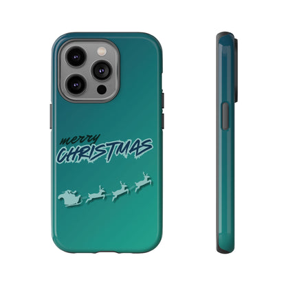 Phone Cases - Gradient Green Merry Christmas Design