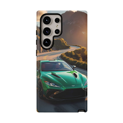 Phone Cases - Emerald Green Dream Car on Mountain Road Adventure Design