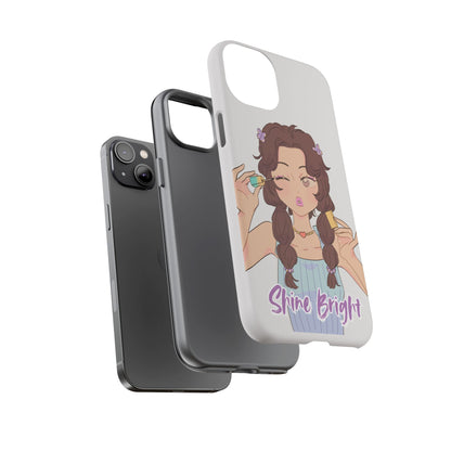 Phone Case - Shine Bright Girl Make Makeup