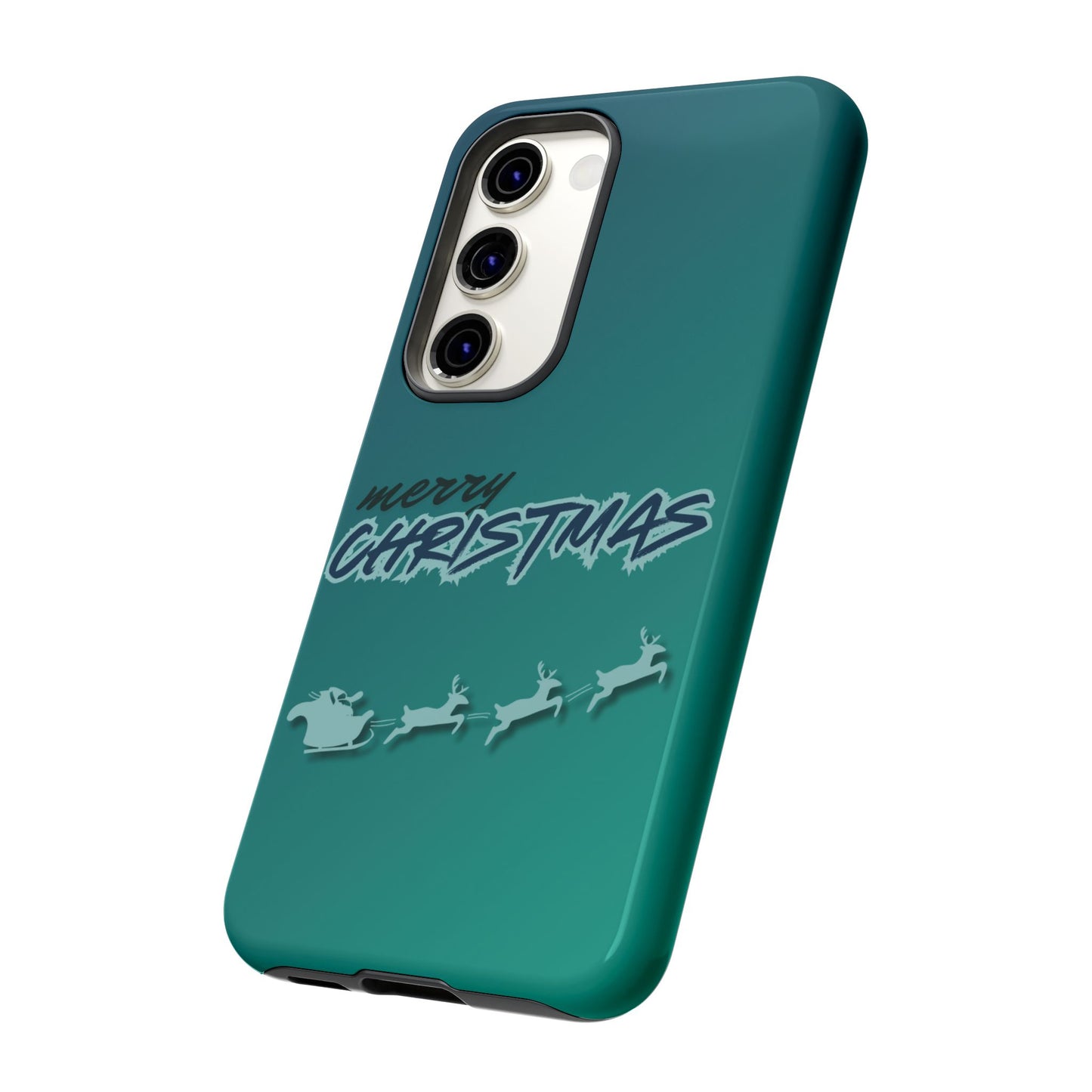 Phone Cases - Gradient Green Merry Christmas Design