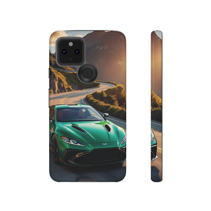 Phone Cases - Emerald Green Dream Car on Mountain Road Adventure Design