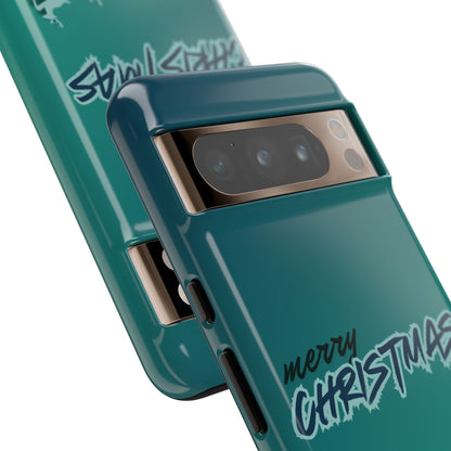 Phone Cases - Gradient Green Merry Christmas Design