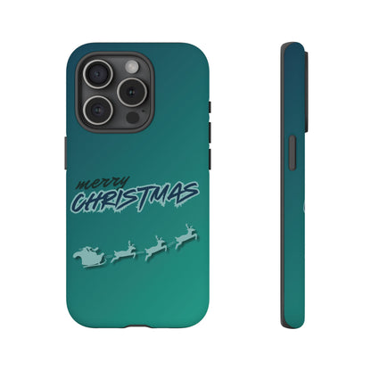 Phone Cases - Gradient Green Merry Christmas Design