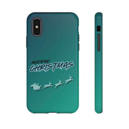 Phone Cases - Gradient Green Merry Christmas Design