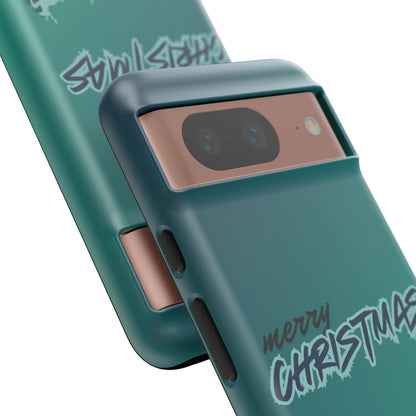 Phone Cases - Gradient Green Merry Christmas Design