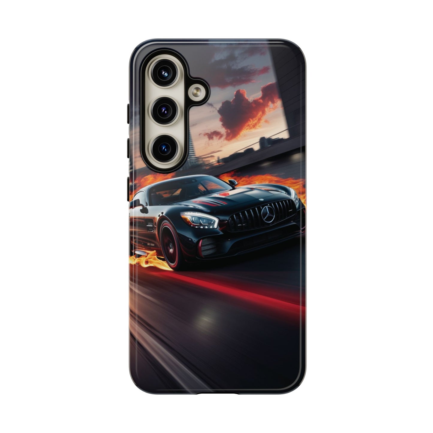 Phone Cases - Mercedes AMG in Urban Flames Design