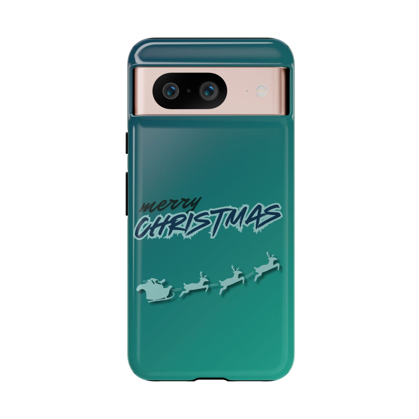 Phone Cases - Gradient Green Merry Christmas Design