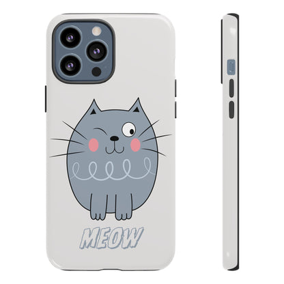 Phone Case - Tough Cat Meow Design