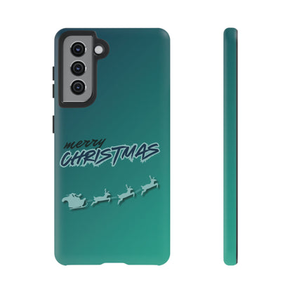 Phone Cases - Gradient Green Merry Christmas Design