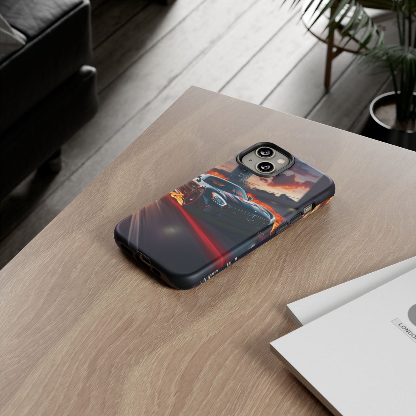 Phone Cases - Mercedes AMG in Urban Flames Design