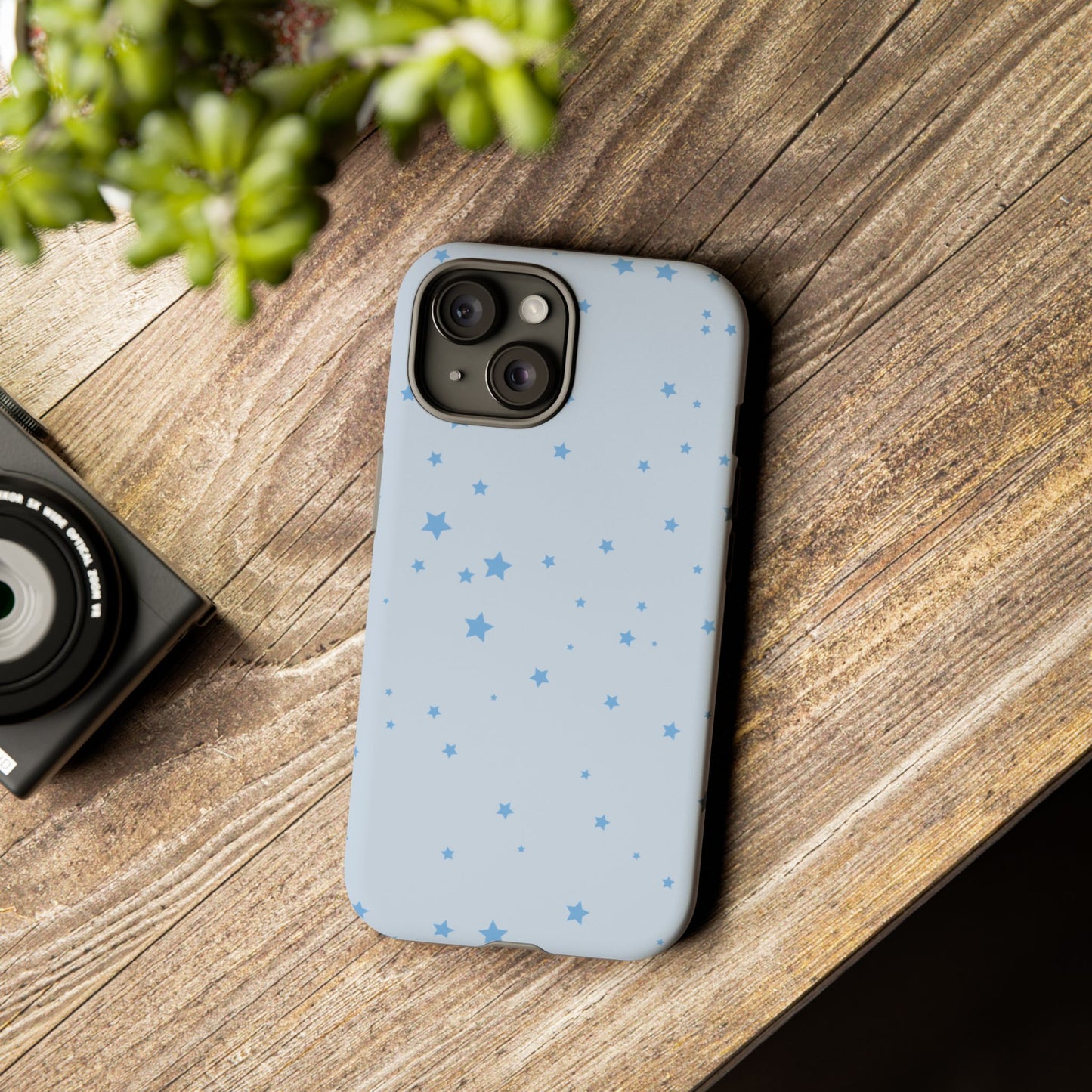 Phone Case - Blue Star in Light Blue Background Design