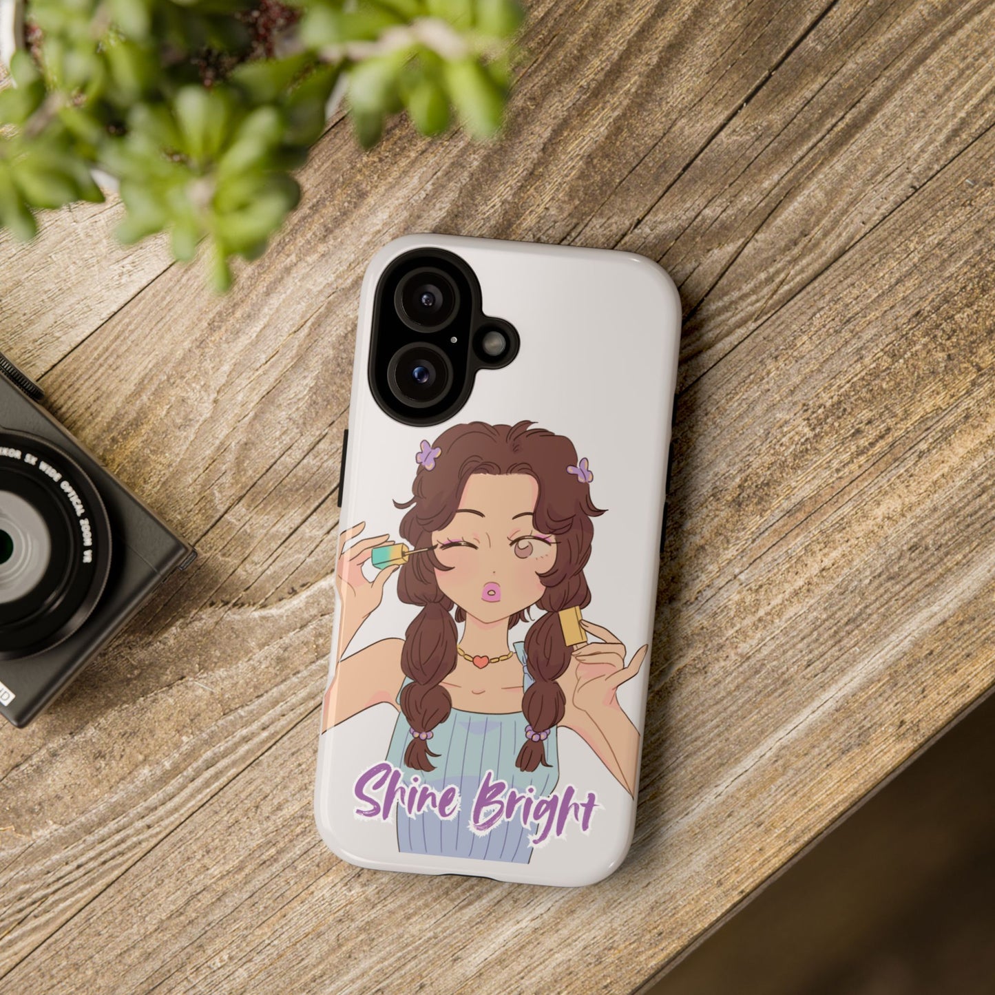 Phone Case - Shine Bright Girl Make Makeup