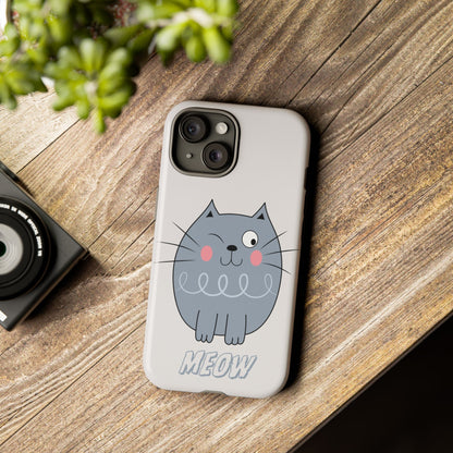 Phone Case - Tough Cat Meow Design