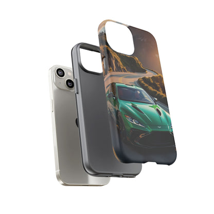 Phone Cases - Emerald Green Dream Car on Mountain Road Adventure Design