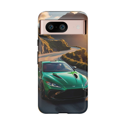 Phone Cases - Emerald Green Dream Car on Mountain Road Adventure Design