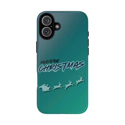 Phone Cases - Gradient Green Merry Christmas Design