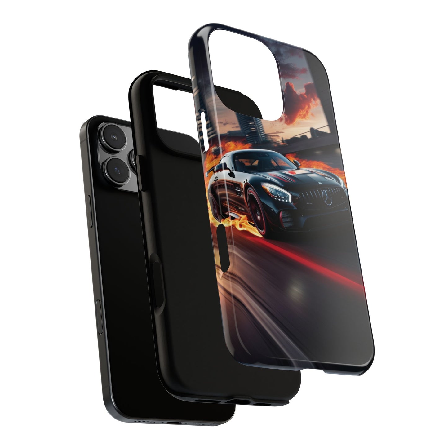 Phone Cases - Mercedes AMG in Urban Flames Design